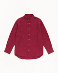 Stussy STANDARD CRINKLE SHIRT BURGUNDY CHECK
