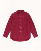 Stussy STANDARD CRINKLE SHIRT BURGUNDY CHECK
