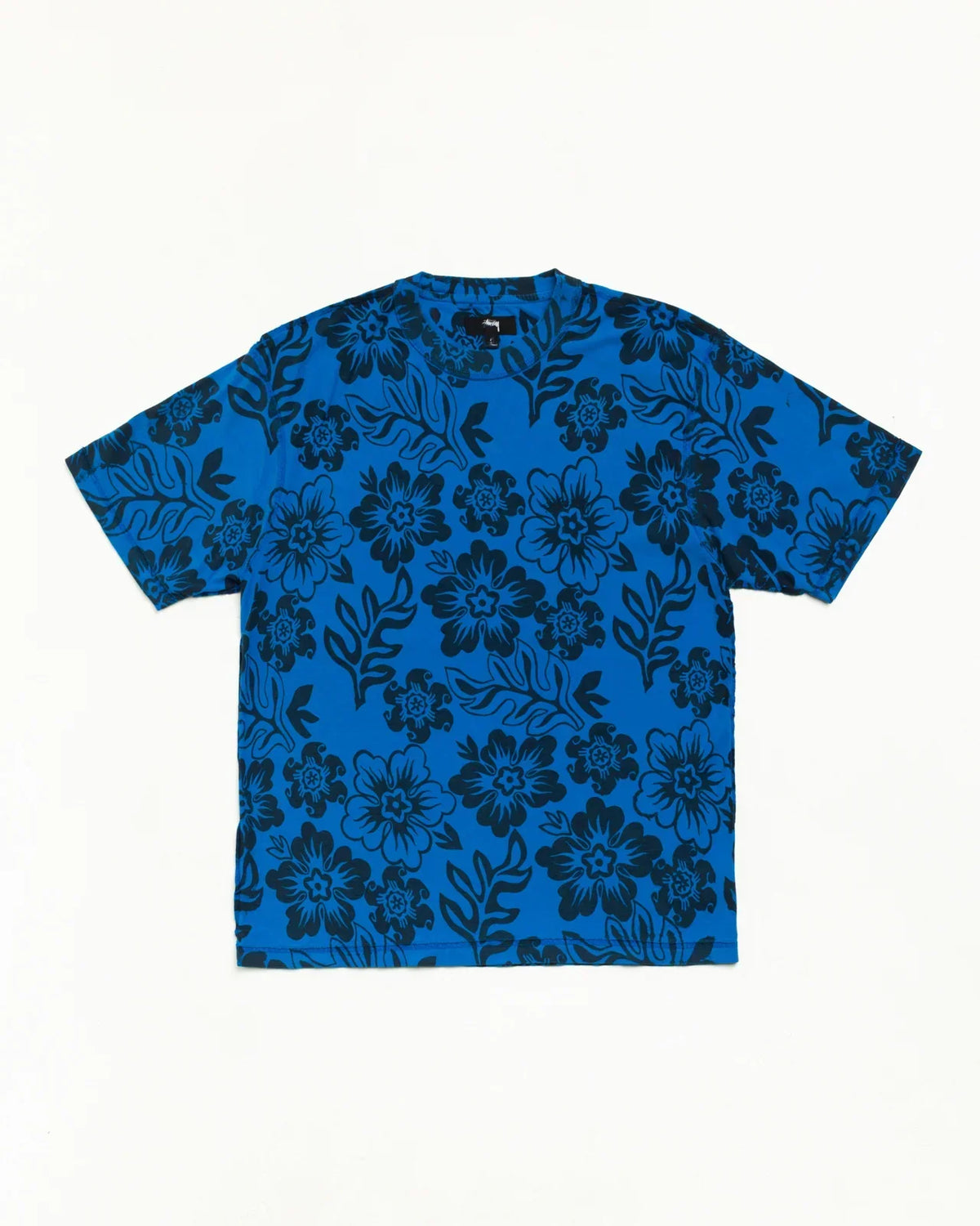 Stussy LAZY FLORAL TEE SPORT BLUE