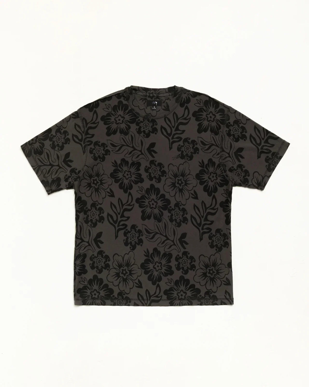 Stussy LAZY FLORAL TEE VINTAGE BLACK