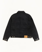 Stussy DENIM TRUCKER JACKET RAW BLACK CONTRAST STITCH