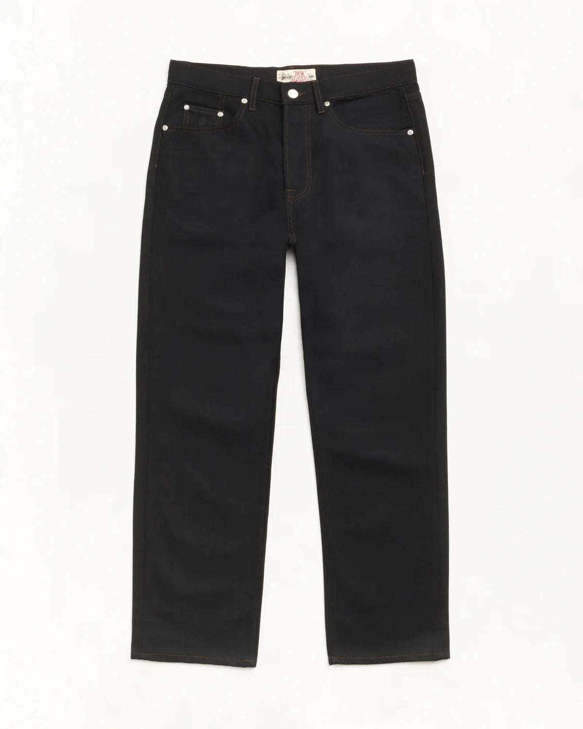 Stussy NEW CLASSIC JEAN DENIM RAW BLACK CONTRAST STITCH