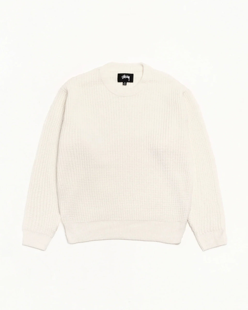 Stussy WAFFLE CASHMERE SWEATER IVORY