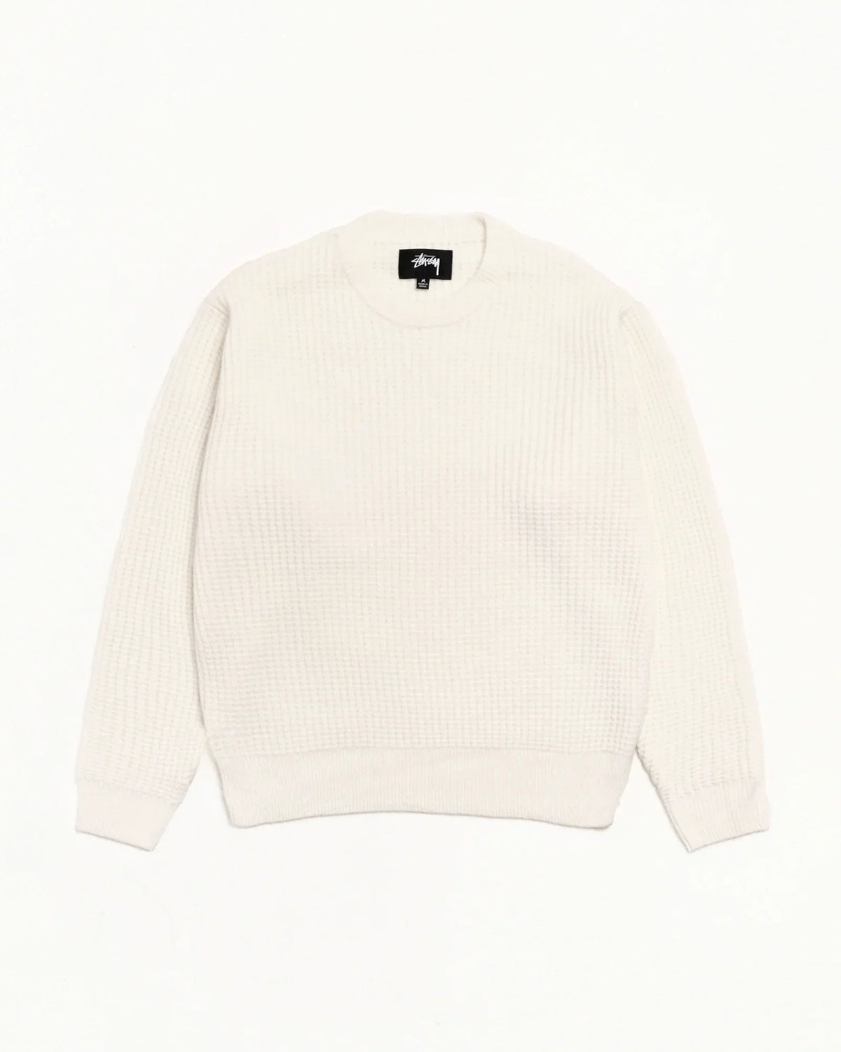 Stussy WAFFLE CASHMERE SWEATER IVORY