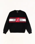 Stussy STRIPED HIBISCUS SWEATER BLACK