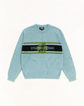 Stussy STRIPED HIBISCUS SWEATER DUSTY BLUE