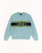 Stussy STRIPED HIBISCUS SWEATER DUSTY BLUE