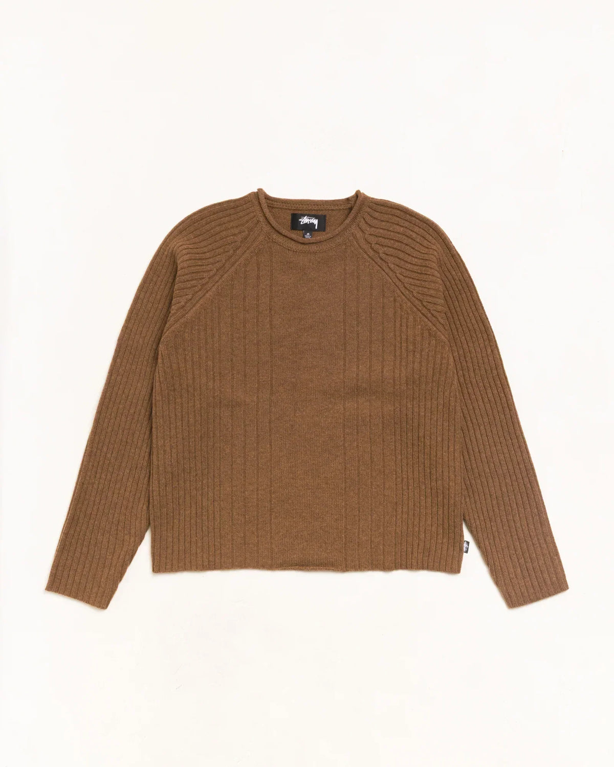 Stussy MERINO ROLL NECK SWEATER BROWN
