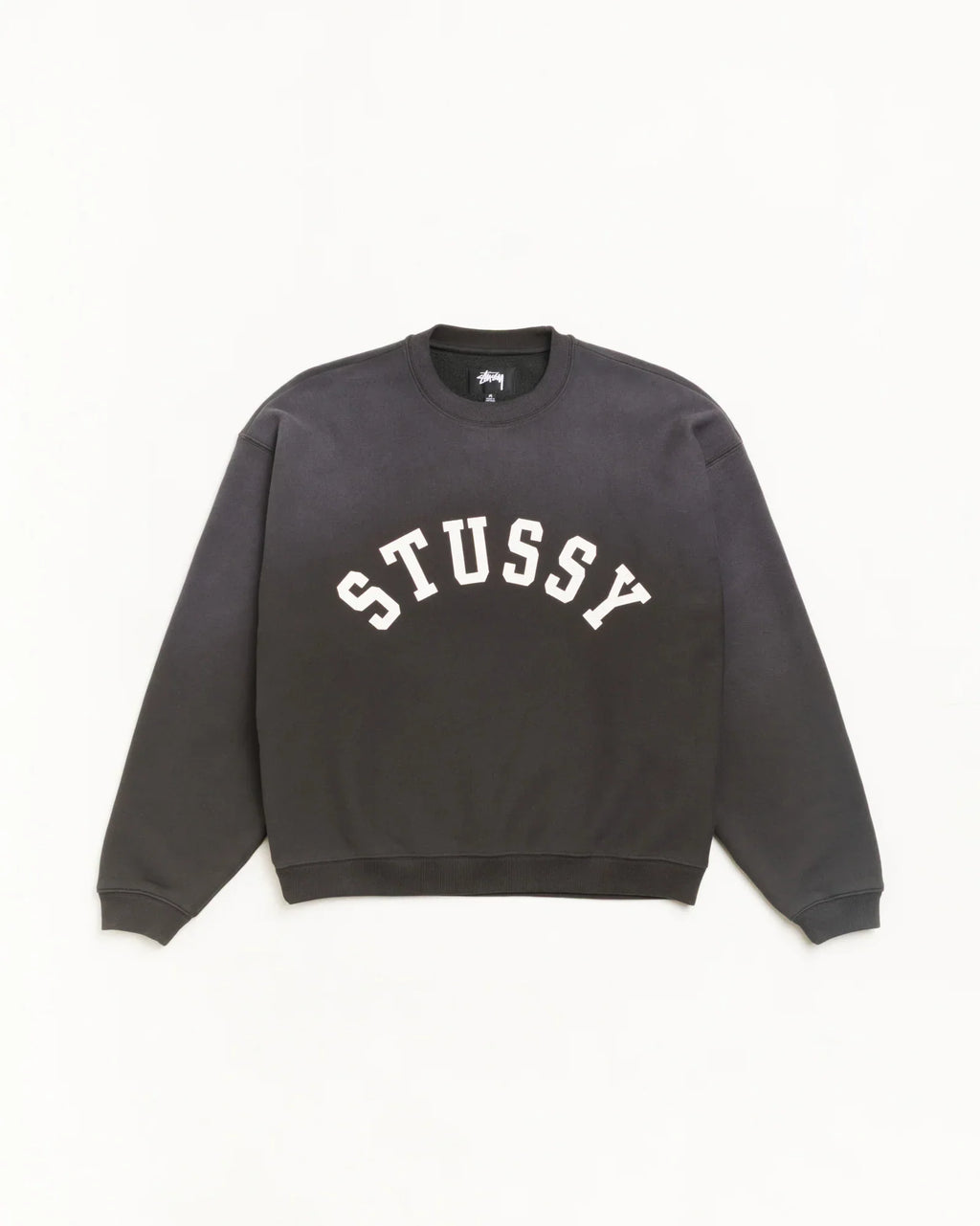 Stussy SUN FADED OVERSIZED CREW BLACK