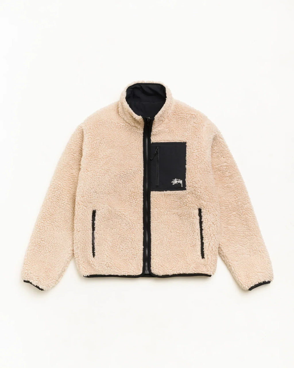 Stussy SHERPA REVERSIBLE JACKET BEIGE