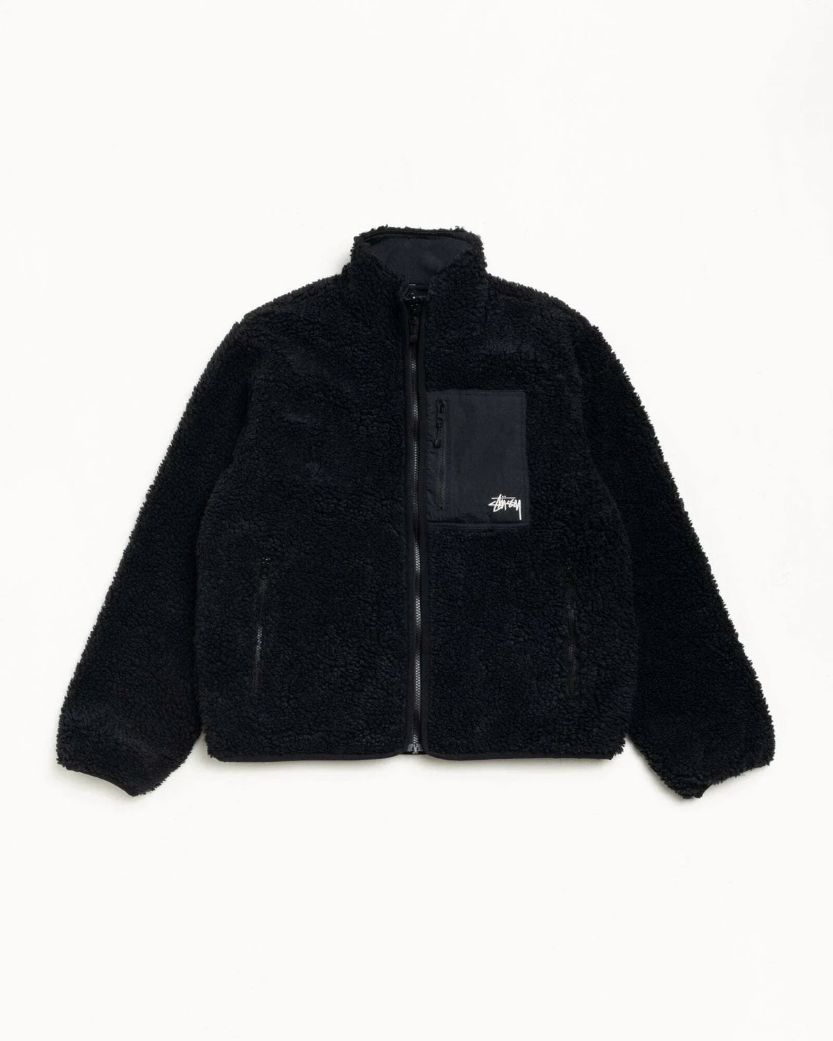 Stussy SHERPA REVERSIBLE JACKET BLACK
