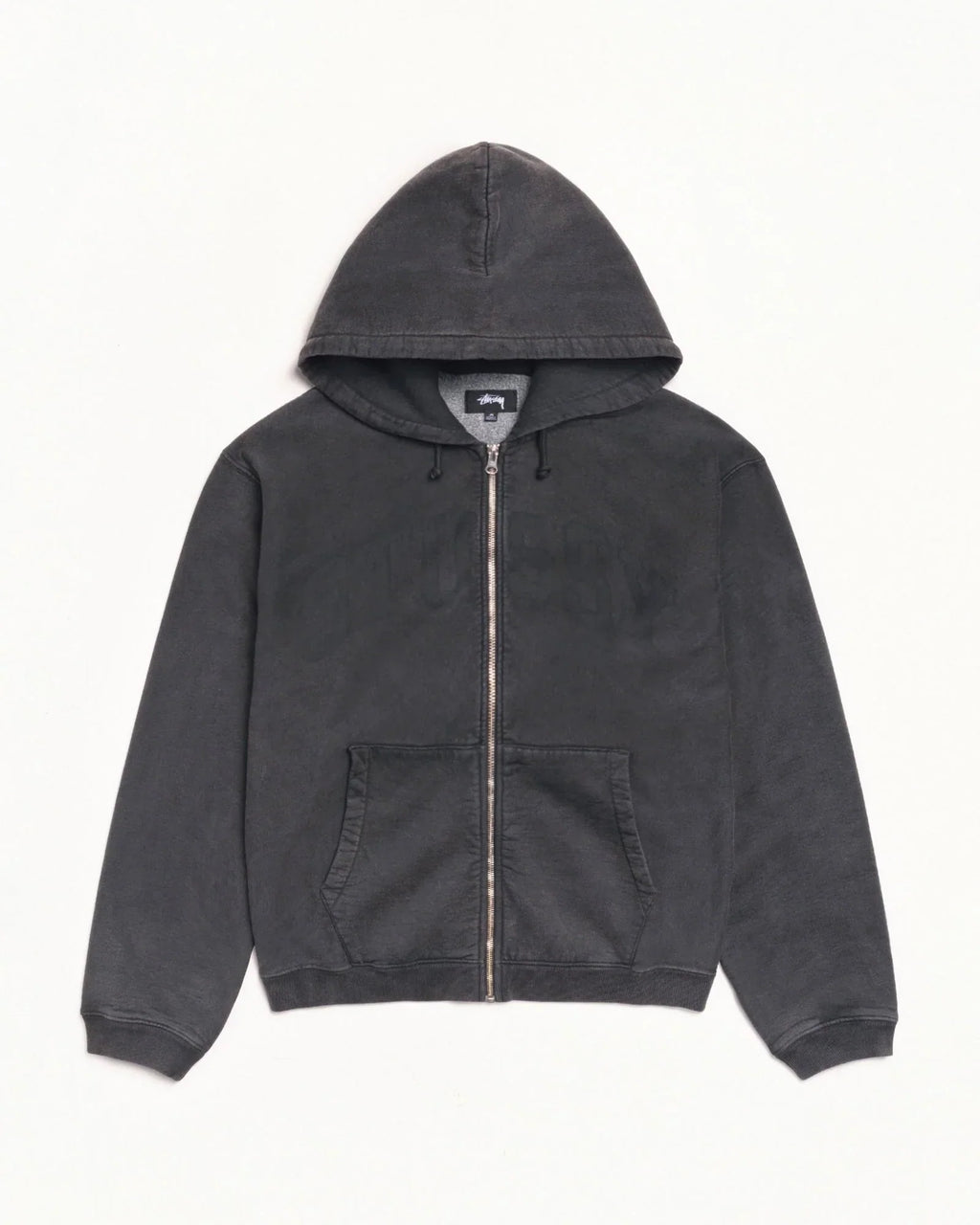 Stussy FADED GRAPHIC ZIP HOODIE WASHED BLACK