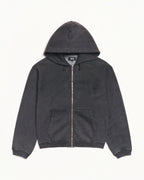 Stussy FADED GRAPHIC ZIP HOODIE WASHED BLACK