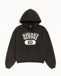 STUSSY 80 RELAXED HOODIE WASHED BLACK