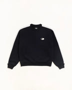 Stussy PANELED STRIPE CREW BLACK