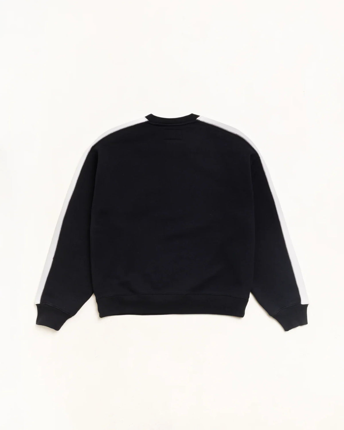 Stussy PANELED STRIPE CREW BLACK
