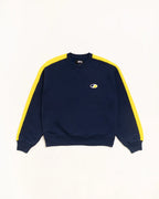 Stussy PANELED STRIPE CREW NAVY