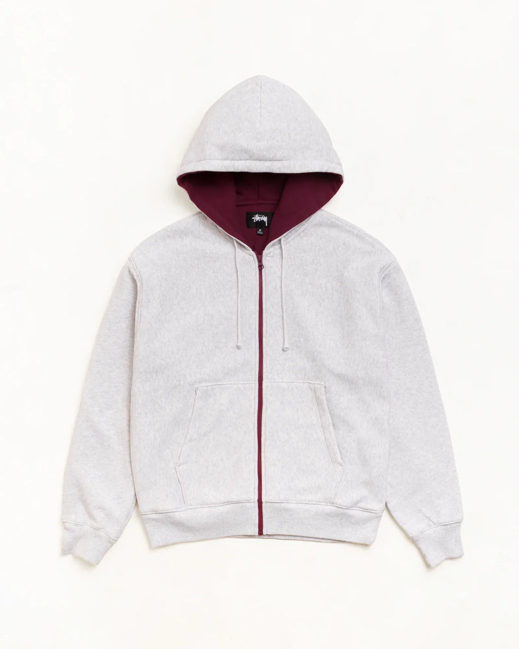 Stussy DOUBLE FACED ZIP HOODIE ASH HEATHER