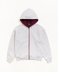Stussy DOUBLE FACED ZIP HOODIE ASH HEATHER