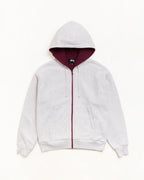 Stussy DOUBLE FACED ZIP HOODIE ASH HEATHER