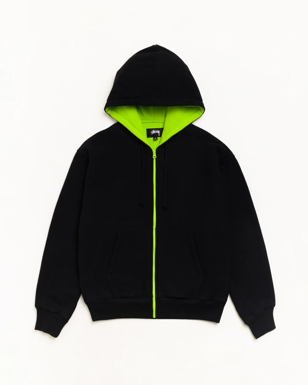 Stussy DOUBLE FACED ZIP HOODIE BLACK