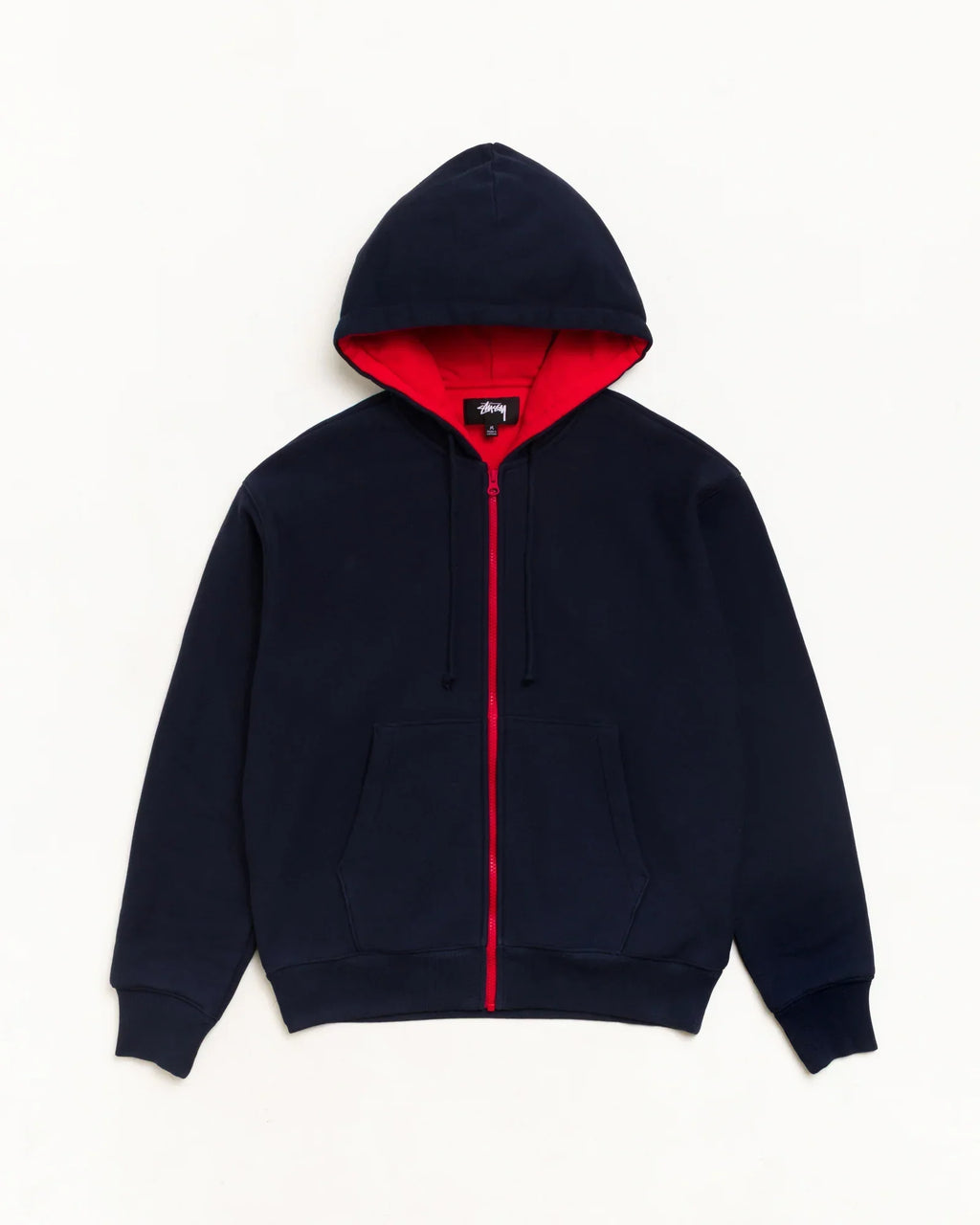 Stussy DOUBLE FACED ZIP HOODIE NAVY