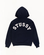 Stussy DOUBLE FACED ZIP HOODIE NAVY