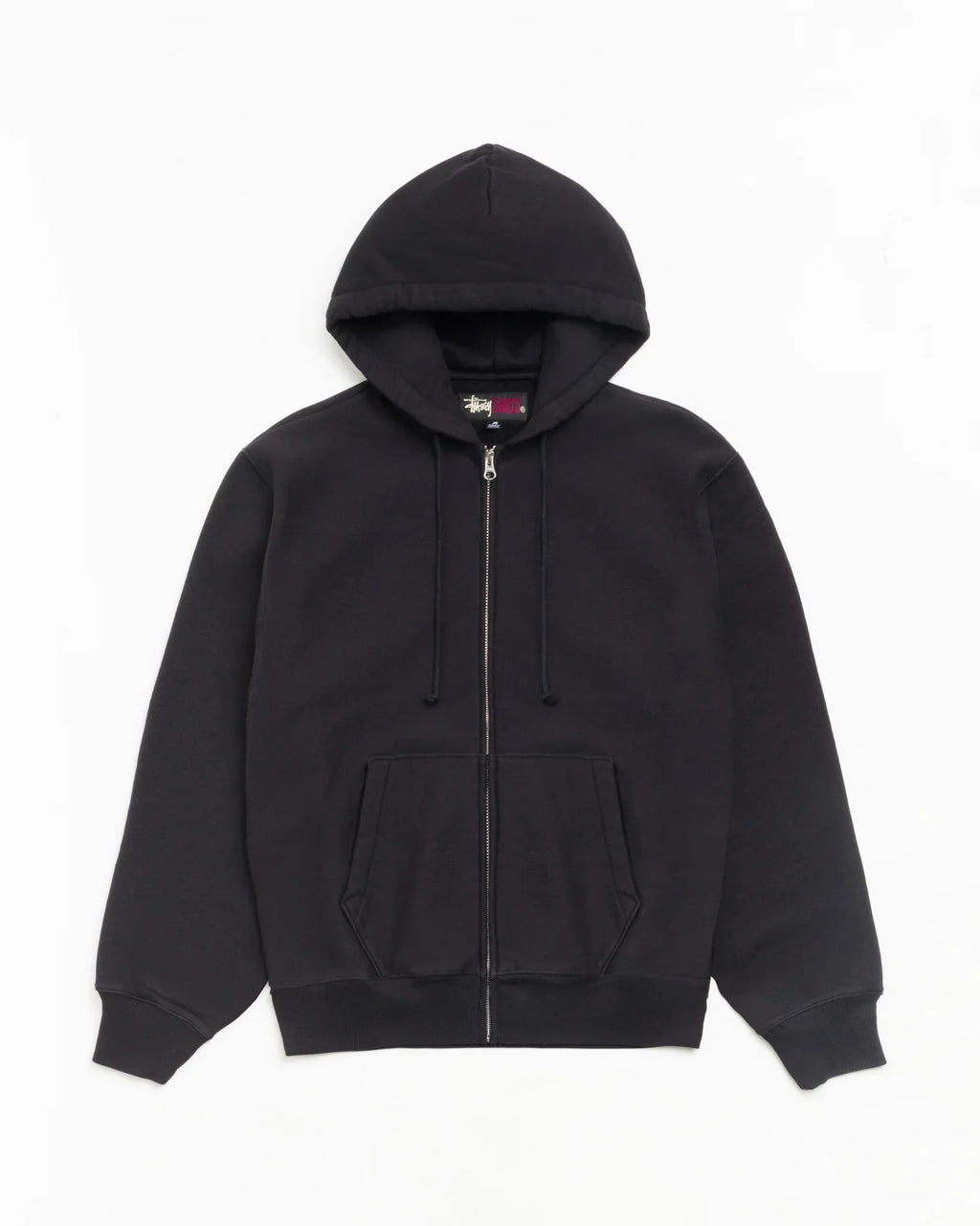 Stussy FLEECE ZIP HOODIE BLACK