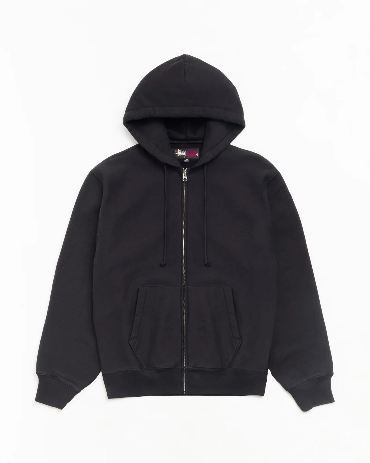 Stussy FLEECE ZIP HOODIE BLACK