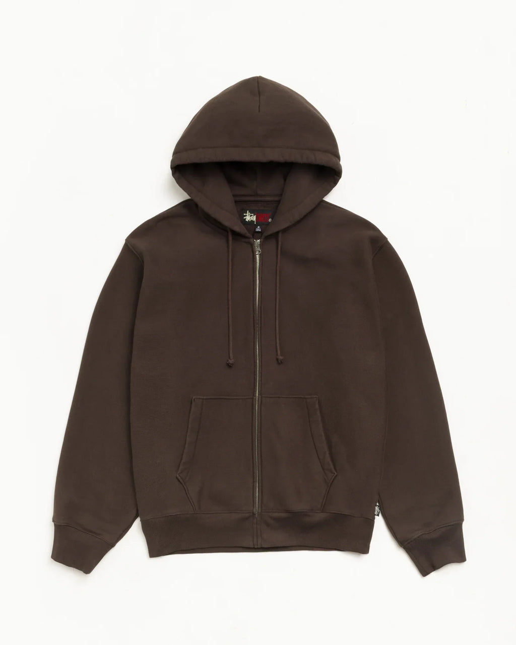 Stussy FLEECE ZIP HOODIE BROWN