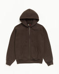 Stussy FLEECE ZIP HOODIE BROWN