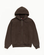 Stussy FLEECE ZIP HOODIE BROWN