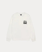 STUSSY DICE LONG SLEEVE PIGMENT DYED TEE WHITE