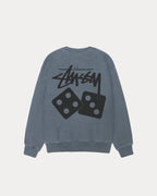 STUSSY DICE LONG SLEEVE PIGMENT DYED TEE GREY