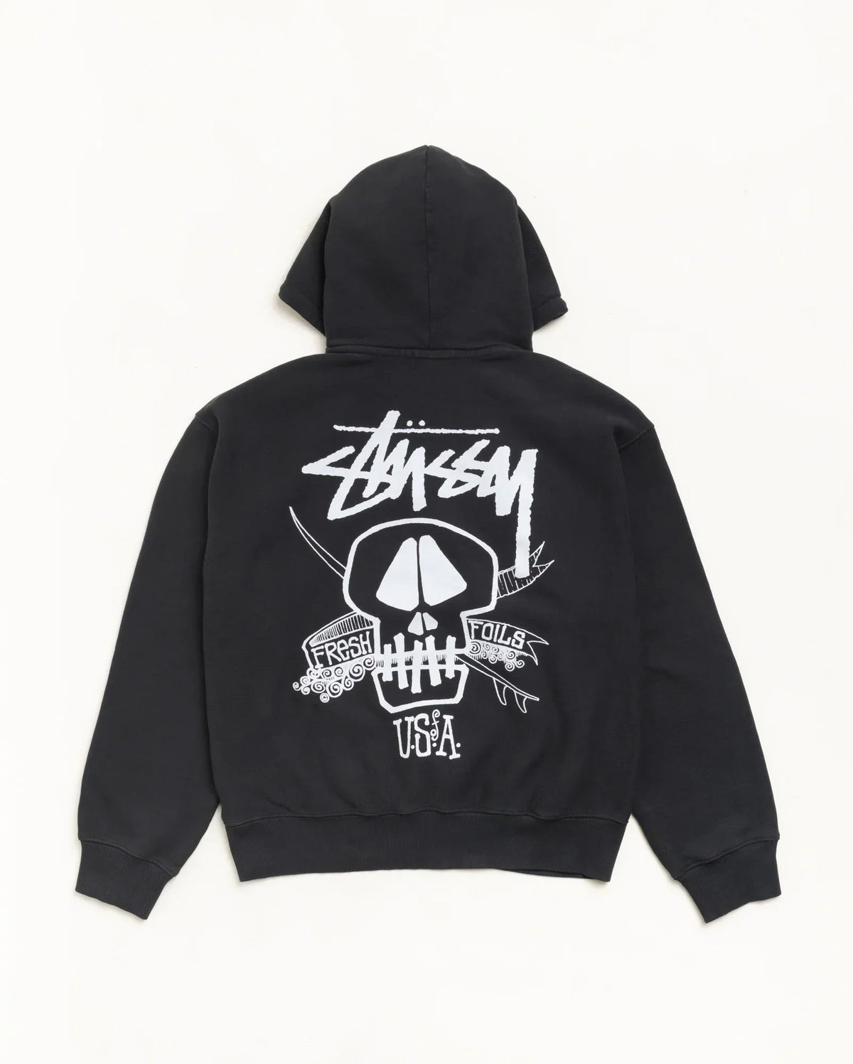 Stussy FRESH FOILS HOODIE GARMENT DYED FADED BLACK