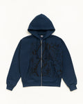 Stussy SNAKESKIN ZIP HOODIE NAVY