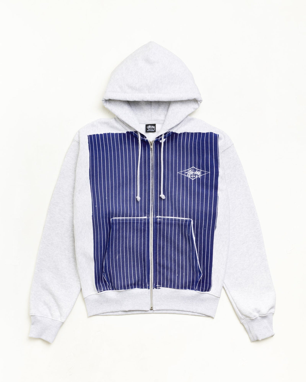 Stussy PRINTED PATTERN ZIP HOODIE BLUE PINSTRIPE