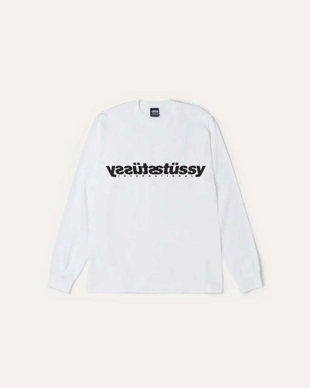 STUSSY MIRROR LONG SLEEVE TEE WHITE