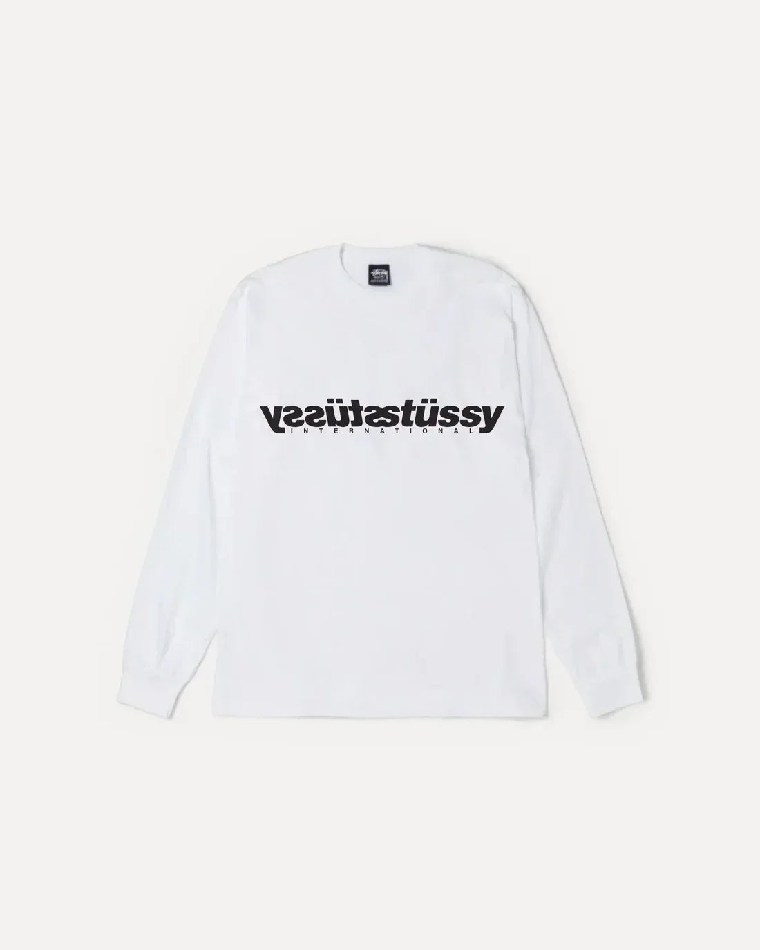 STUSSY MIRROR LONG SLEEVE TEE WHITE