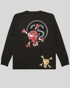 STUSSY STOCK LINK SKULL LONG SLEEVE BLACK