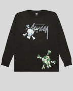 STUSSY STOCK LINK SKULL LONG SLEEVE BLACK